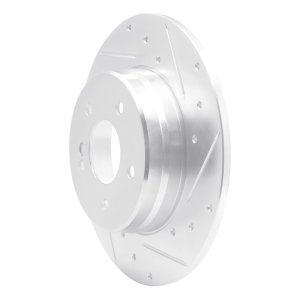 Mercedes-Benz C240 Brake Rotor (1) - Rear Right - R1 Concepts - Drilled & Slotted - Silver - `94-`11